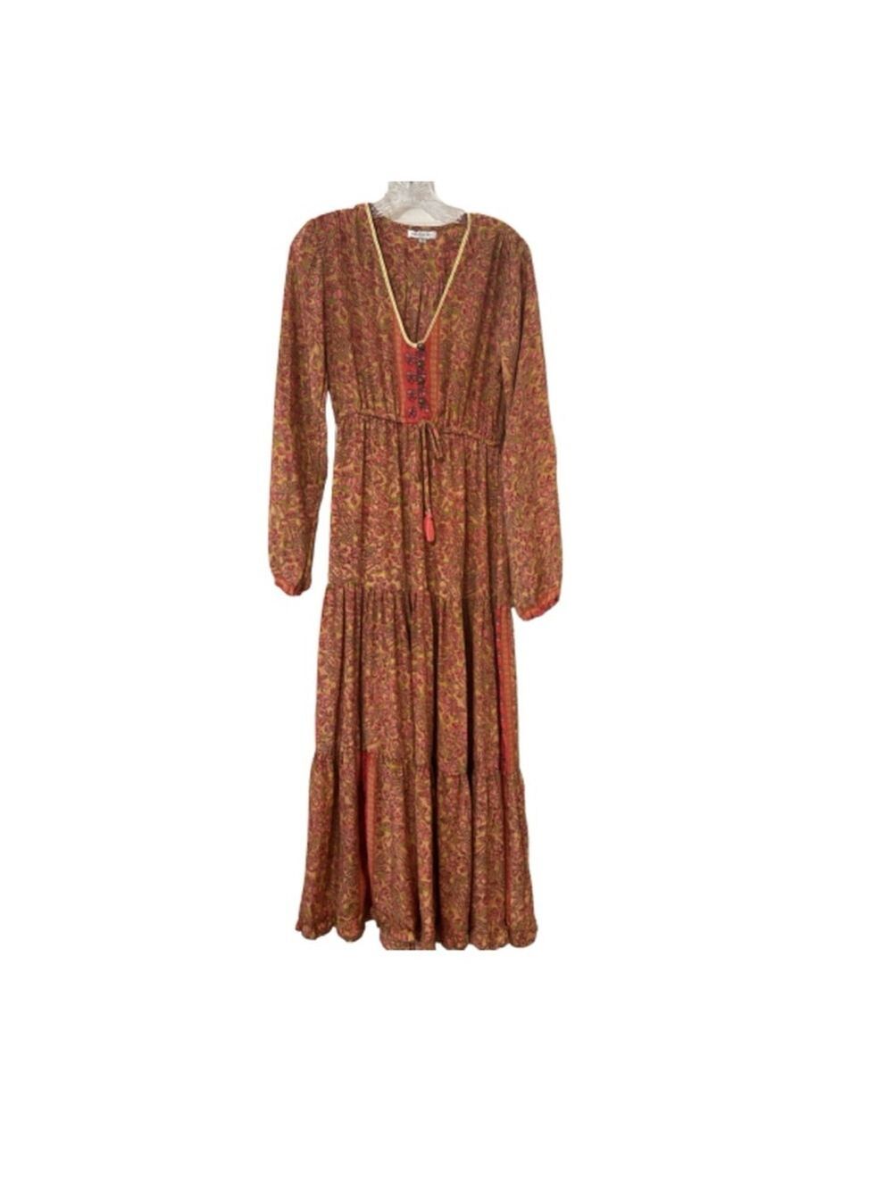 Karma Highway Pink Floral Boho Maxi Dress One Size Gypsy Style